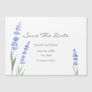 Invitation Magnétique Aquarelle Lavande Enregistrer La Date