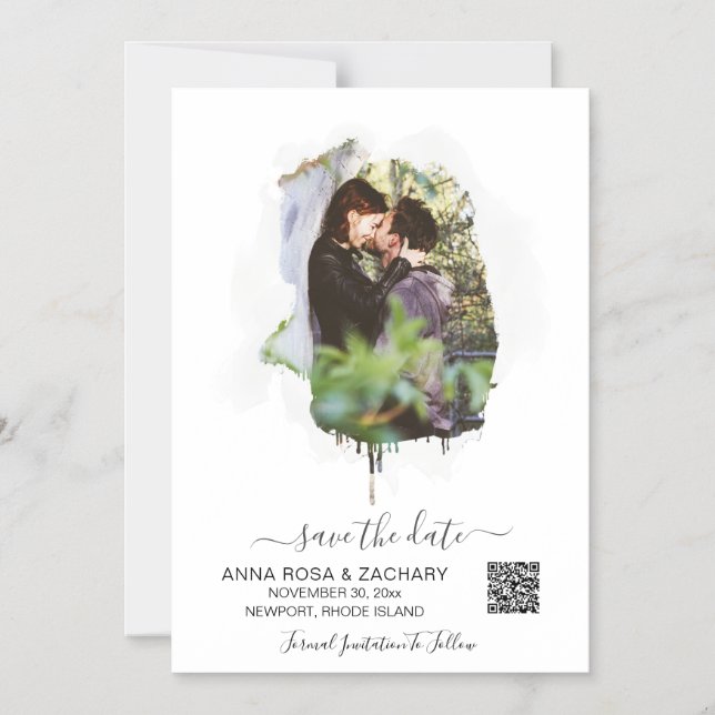 Invitation Magnétique *~* AR6 MARIAGE ENREGISTRER LA DATE Code QR - Site (Recto)