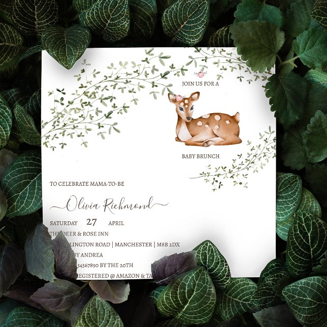 Invitation Magnétique Baby shower de cerfs de bois (Créateur téléchargé)