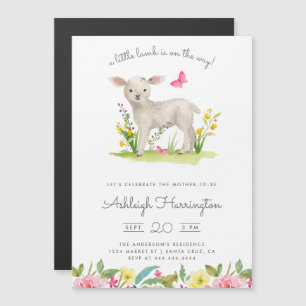 Invitation Magnétique Baby shower de prairie de printemps de la petite a