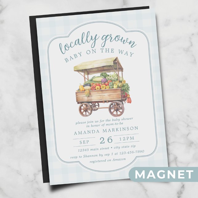 Invitation Magnétique Baby shower local neutre pour les femmes (Créateur téléchargé)