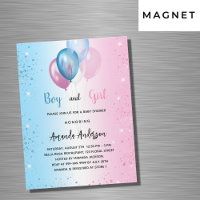 Baby shower rose bleu fille garçon jumeaux luxe