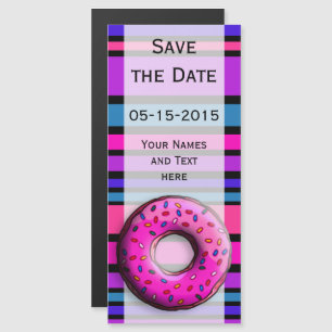 Invitation Magnétique BG Stripes couleur Motif III + votre dos.