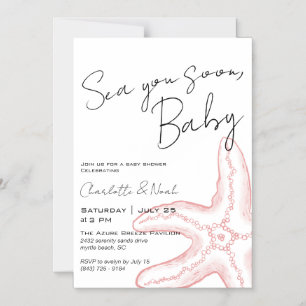Invitation Magnétique Bientôt de nouveau parmi les vagues Baby Shower In