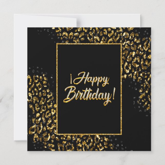 Invitation Magnétique Black Gold & Jewel Leopard (Recto)