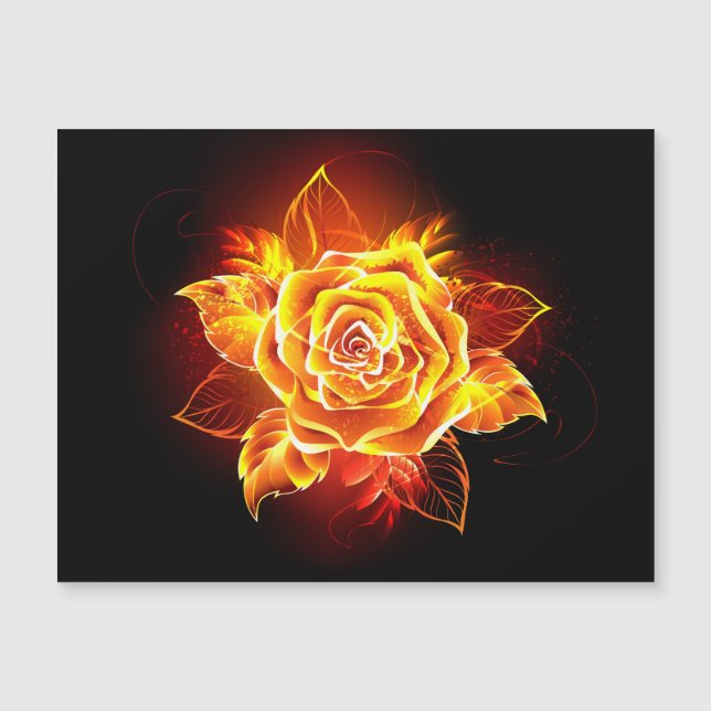 Invitation Magnétique Blooming Fire Rose (Devant)