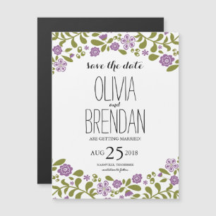 Invitation Magnétique Blossoms fleurs sauvages Enregistrer la date