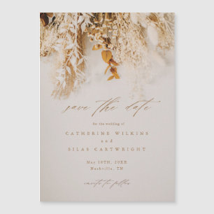 Invitation Magnétique Boho Automne Fleurs Mariage Enregistrer La Date