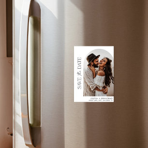 Invitation Magnétique Boho Save the Date, photo minimaliste Enregistrer 