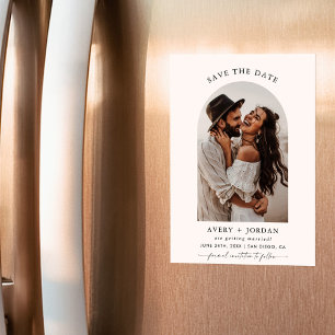 Invitation Magnétique Boho Save the Date, photo minimaliste Enregistrer 