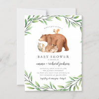 Bois Végétation Forêt Animaux Baby shower