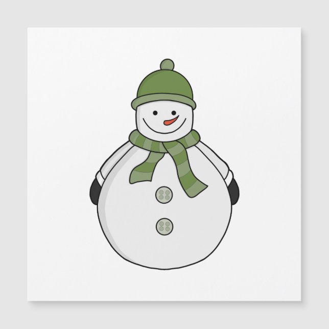 Invitation Magnétique Bonhomme de neige froid (Devant)