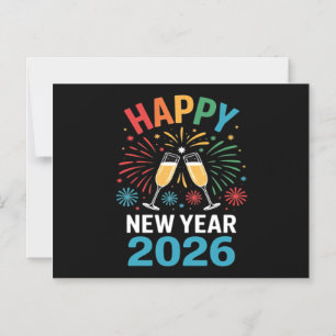 Invitation Magnétique Bonne année 2026 Party drôle Nouvel An 2026