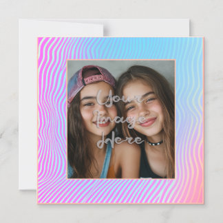 Invitation Magnétique Bordure photo de la bande Vaporwave Cute Pastel