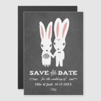 Bunnies Mariage Chalkboard Style Enregistrer la da