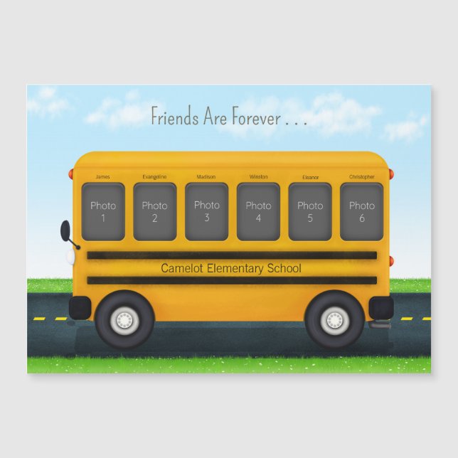 Invitation Magnétique Bus scolaire 6 Cadre photo personnalisé Meilleurs  (Devant)
