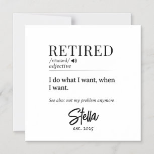 Invitation Magnétique Cadeau de retraite personnalisé - Définition à la