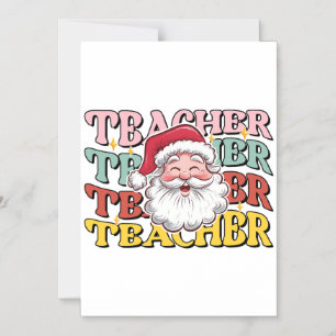 Invitation Magnétique Cadeau pour Enseignant Père Noël Enseignant