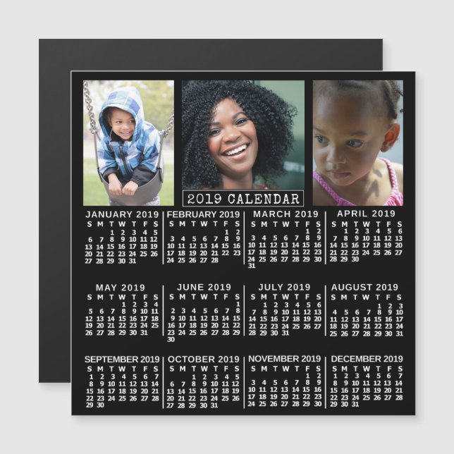 Invitation Magnétique Calendrier 2019 (Voir la description pour la nouve (Devant / Derrière)