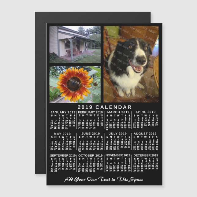 Invitation Magnétique Calendrier 2019 (Voir la description pour la nouve (Devant / Derrière)