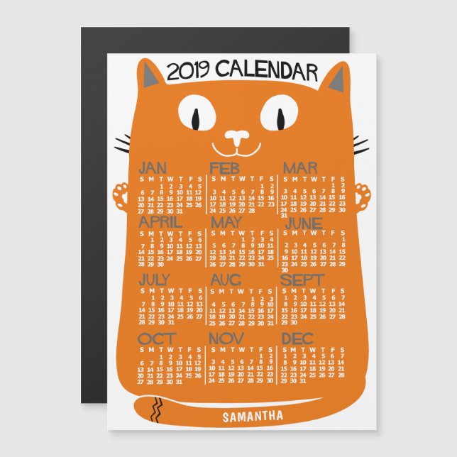 Invitation Magnétique Calendrier 2019 (Voir la description pour la nouve (Devant / Derrière)