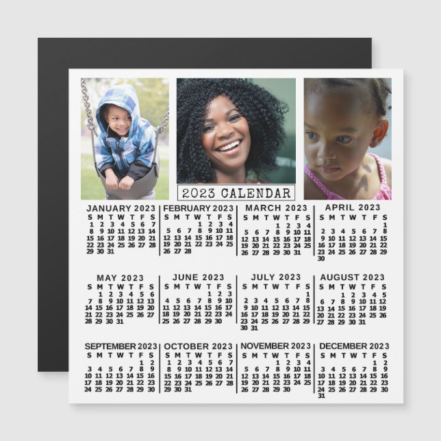 Invitation Magnétique Calendrier 2023 (Voir la description pour la versi (Devant / Derrière)