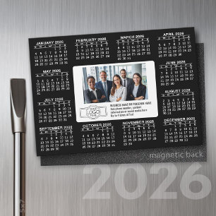 Invitation Magnétique Calendrier 2026 avec logo Contact Information Magn