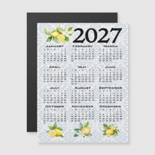 Invitation Magnétique Calendrier 2027 Citrons Tuiles Méditerranéennes It
