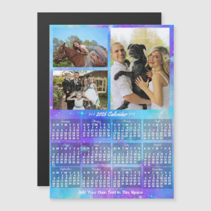 Invitation Magnétique Calendrier annuel 2026 Boho aquarelle 3 Photo pers