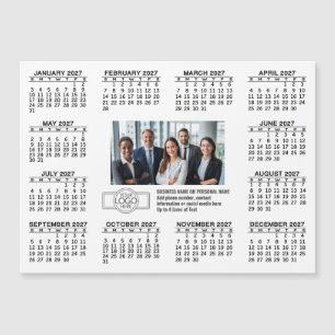 Invitation Magnétique Calendrier avec logo Coordonnées Aimant