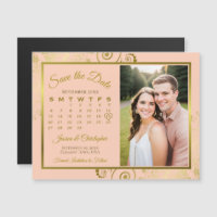 Calendrier Corail Abricot & Or Photo Enregistrer l