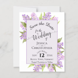 Invitation Magnétique Calligraphie Lilacs Lavender Wedding Enregistrer l