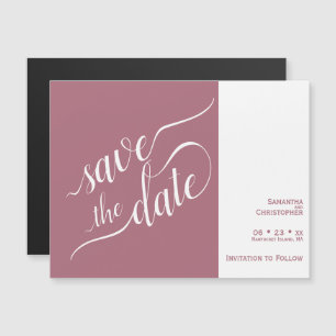 Invitation Magnétique Calligraphie moderne Rose mariage rose Enregistrer