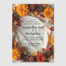 Carton d'invitation magnétique Couronne de mariée 