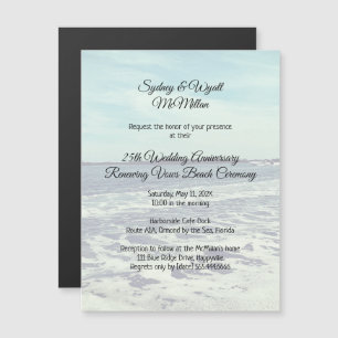 Invitation Magnétique Cérémonie de renouvellement de vœux Bateau sur fon