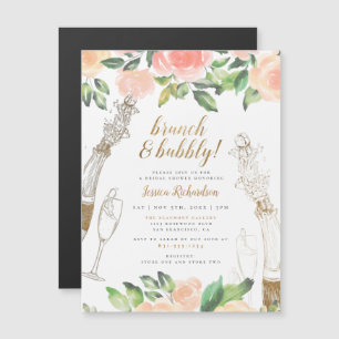 Invitation Magnétique Champagne & Rose   Fête des mariées Brunch & Bubbl
