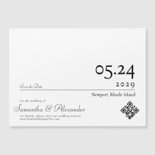 Invitation Magnétique Chic Simple Script Non Photo Wedding Enregistrer L