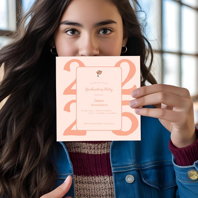 Invitation Magnétique Classe élégante de 2025 Minimalist Graduation Part (Elegant Class of 2025 Minimalist Graduation Party Magnetic Invitation)