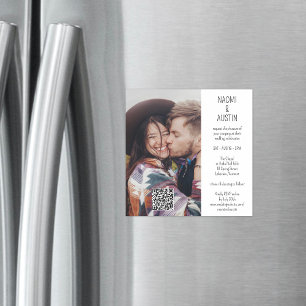 Invitation Magnétique Code QR Mariage tout-en-un simple photo