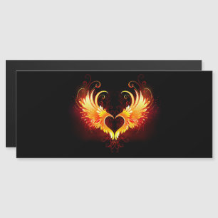 Invitation Magnétique Cœur d'ange de feu avec des ailes
