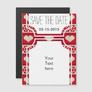 Invitation Magnétique Coeurs tricot sans couture motif 1 + vos idées