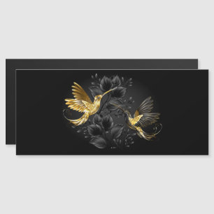 Invitation Magnétique Colibri noir et or