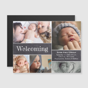 Invitation Magnétique Collage photo magnétique Accueil naissance bébé