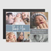 Collage photo personnalisé Baby shower bleu Dusty