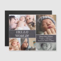 Collage photo personnalisé Hello World naissance b