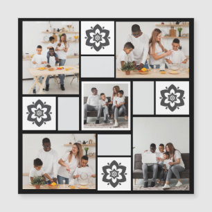 Invitation Magnétique Concevez Votre Propre Collage De 5 Photos Florales