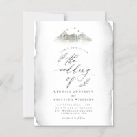 Country Grey Feuille d'aquarelle et Mariage de mon