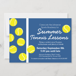 Invitation Magnétique Cours de tennis d'été court bleu et blanc