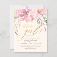 Cream Blush & Gold C'est une fille Baby shower flo
