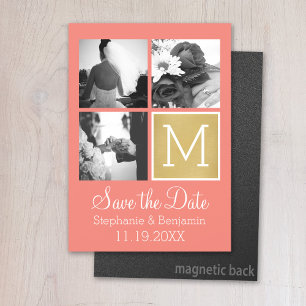 Invitation Magnétique Créez votre propre collection photo Mariage Monogr
